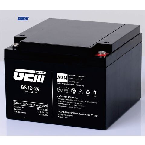 Bateria AGM 12V 26Ah de Fábrica para Armazenamento, Bateria de Ciclo Profundo