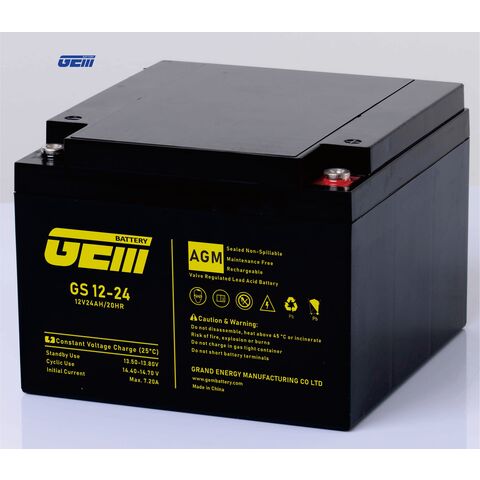 Bateria AGM 12V 26Ah de Fábrica para Armazenamento, Bateria de Ciclo Profundo
