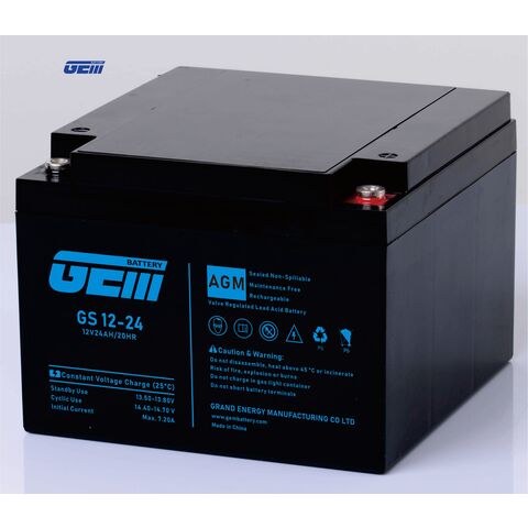 Bateria AGM 12V 26Ah de Fábrica para Armazenamento, Bateria de Ciclo Profundo