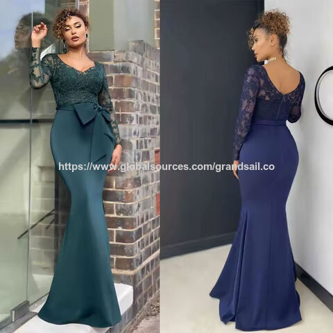 Langlebiges, elegantes Langarm-Kleid mit moderater Passform für Damen, figurbetontes Spitzenkleid für Dinner und formelle Anlässe