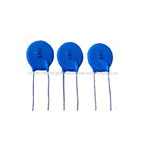Kapasitor Keramik 3 KV Tegangan Tinggi / 50V ~ 500V Tegangan DC / Dicelup / Tape