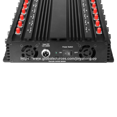 20-Antennen-Jammer, schirmt alle WIFI- (WIFI 6E), RF-, Lojack-, VHF-, UHF- und 2G-, 3G-, 4G-, 5G- (3.5G, 3.7G) Mobilfunksignale usw. ab.