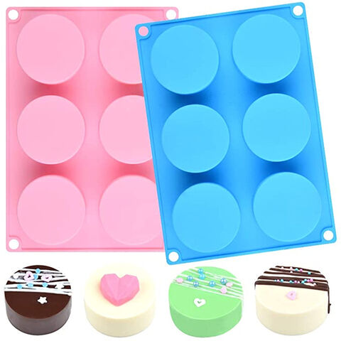 Moule de Cuisson en Silicone Rond, Moule à Gâteau en Silicone, Moule à Muffin, Cupcake, Pudding, Gelée