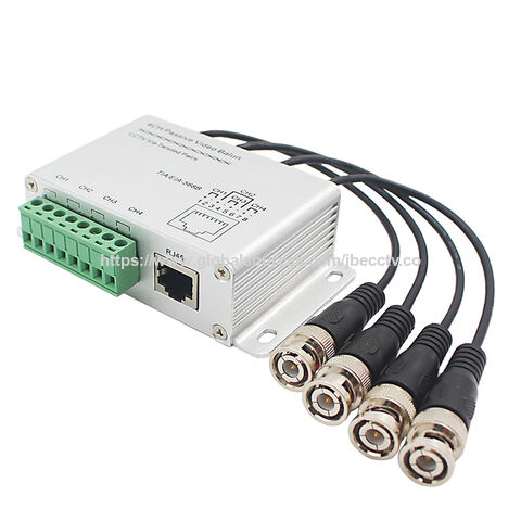 4CH Passiver HD Video Balun 1080P/5MP 450-650M Blitzschutz Anti-Interferenz AHD/TVI/CVI/XVI