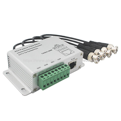 4CH Passiver HD Video Balun 1080P/5MP 450-650M Blitzschutz Anti-Interferenz AHD/TVI/CVI/XVI