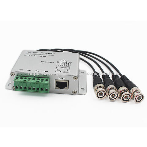 4CH Passiver HD Video Balun 1080P/5MP 450-650M Blitzschutz Anti-Interferenz AHD/TVI/CVI/XVI