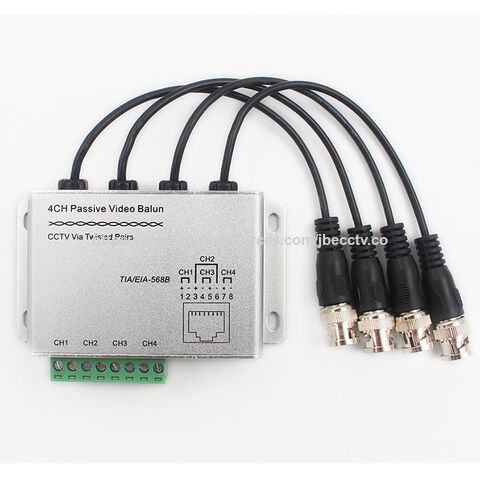 4CH Passiver HD Video Balun 1080P/5MP 450-650M Blitzschutz Anti-Interferenz AHD/TVI/CVI/XVI