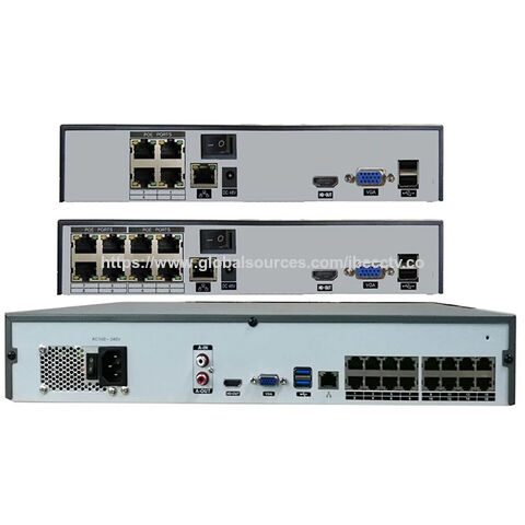 XMeye 16CH POE NVR 16 Canales 3MP/5MP 8CH 4K Alimentación Incorporada Soporte 2 SATA HDD Máx. 8TB con HDMI VGA - Grabador de Video en Red para Sistemas de Vigilancia IP