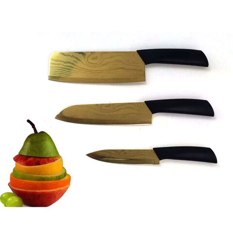 Conjunto de Facas de Cozinha em Aço Inoxidável, Facas de Chef, Facas de Fatiar, Facas de Frutas, Conjunto de Três Peças