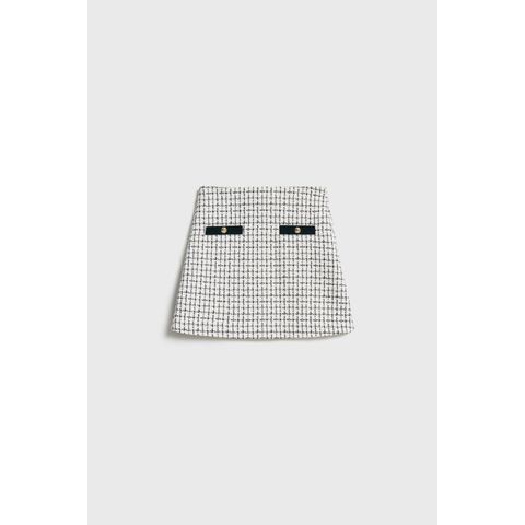 Ensembles de costumes pour enfants personnalisés en gros, conception de haute qualité, tissage jacquard, garniture contrastée, mini-jupe courte pour vêtements d'automne pour filles