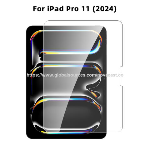 Protection d'écran HD Claire Anti-Rayures Bord Arrondi 2.5D pour iPad Air 11 2025, iPad Pro 2024 avec plateau anti-poussière