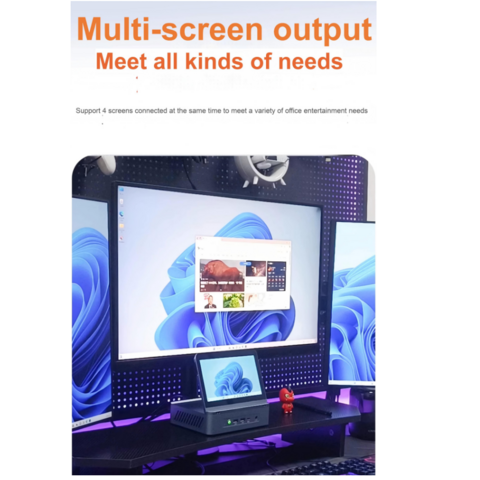 Mini PC con pantalla táctil de 7 pulgadas, ordenador Windows portátil de alta gama, escritorio compacto con USB-C, HDMI, WiFi, para uso en oficina y viajes
