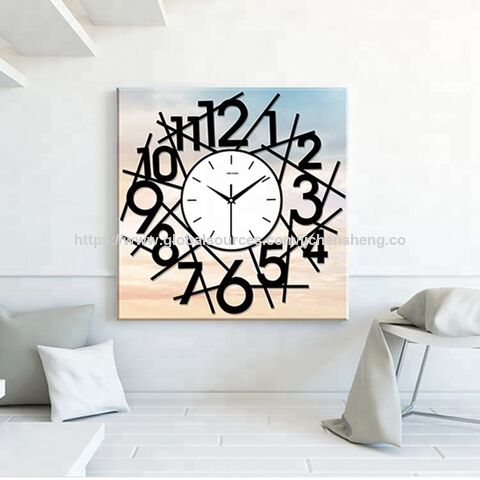 Reloj de pared decorativo de porcelana de cristal de lujo ligero de gran venta, reloj de pared para decoración del hogar