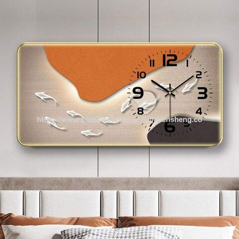 Reloj de pared decorativo de porcelana de cristal de lujo ligero de gran venta, reloj de pared para decoración del hogar