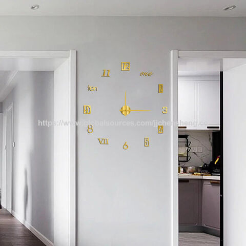 Reloj de pared decorativo de porcelana de cristal de lujo ligero de gran venta, reloj de pared para decoración del hogar