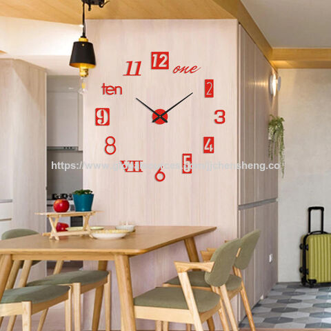 Reloj de pared decorativo de porcelana de cristal de lujo ligero de gran venta, reloj de pared para decoración del hogar