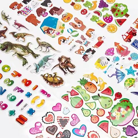 Adhesivos Personalizados Coloridos para Niños, Impermeables, Decorativos para Pared, 3D, Tipo Puffy para DIY