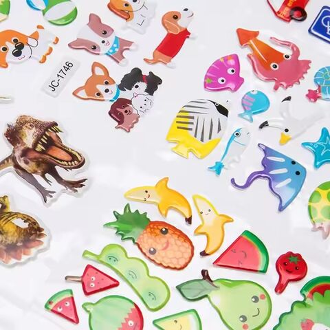 Adhesivos Personalizados Coloridos para Niños, Impermeables, Decorativos para Pared, 3D, Tipo Puffy para DIY