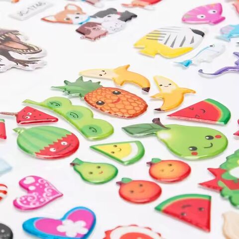 Adhesivos Personalizados Coloridos para Niños, Impermeables, Decorativos para Pared, 3D, Tipo Puffy para DIY