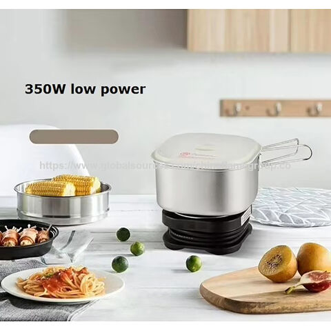 Panela Elétrica de Dupla Voltagem 115V 230V, 350W, 1.3L, Multifuncional, Tipo Frigideira Elétrica Quadrada
