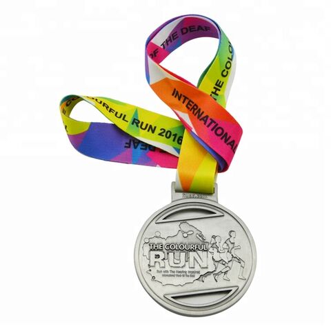 Hersteller Großhandel kundenspezifische hochwertige Laufmedaillen Trophäen Sportmedaillen mit Schlüsselbändern kundenspezifische Medaille