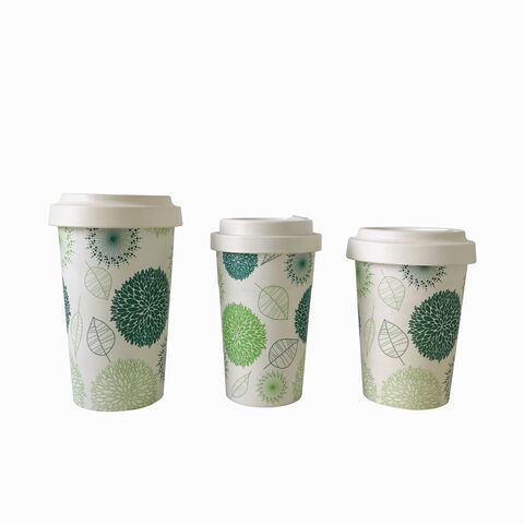 Melamin-Kaffeebecher mit Deckel, BPA-frei, umweltfreundlich, biologisch abbaubarer Reisebecher