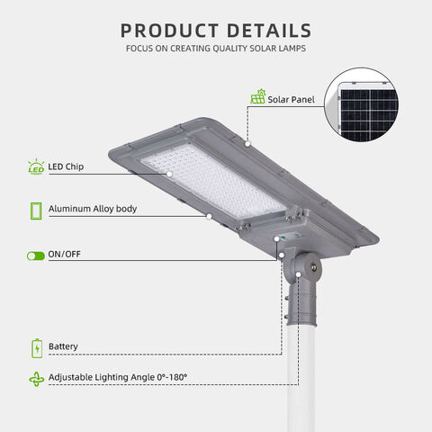 Luminaria LED Solar Integrada Todo en Uno IP65 para Exteriores, Carreteras y Calles, con Sensor de Movimiento
