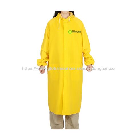 Equipo de protección contra la lluvia, impermeable largo de alta visibilidad amarillo, abrigo de seguridad para protección contra la lluvia para seguridad