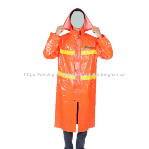 Equipo de protección contra la lluvia, impermeable largo de alta visibilidad amarillo, abrigo de seguridad para protección contra la lluvia para seguridad