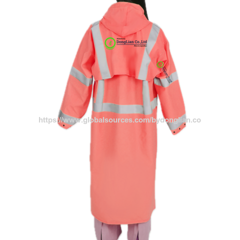 Equipo de protección contra la lluvia, impermeable largo de alta visibilidad amarillo, abrigo de seguridad para protección contra la lluvia para seguridad