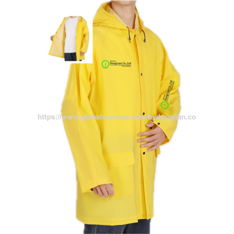 Equipo de protección contra la lluvia, impermeable largo de alta visibilidad amarillo, abrigo de seguridad para protección contra la lluvia para seguridad