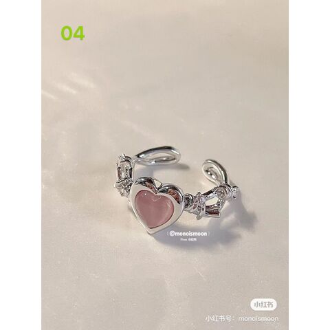 Anillos de Compromiso para Mujer al por Mayor, Diseño de Corazón con Circonita, Joyería de Moda en Aleación, Regalo Ideal