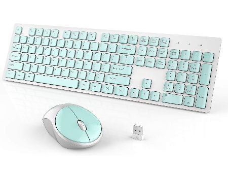 Wireless Keyboard Mouse Combo, 2.4ghz Slim Full-sized Silent Wireless ...