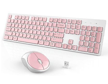 Wireless Keyboard Mouse Combo, 2.4ghz Slim Full-sized Silent Wireless ...