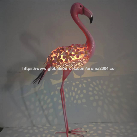 Estatua de pájaro de metal a precio de fábrica, luz nocturna solar para exteriores, decoración de jardín para patio, adorno de césped para exteriores