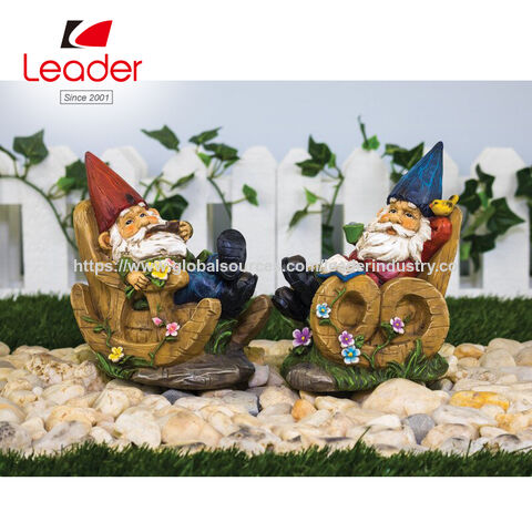 Trio de Gnomes N'entends Pas Ne Vois Pas Ne Parle Pas Statue de Gnome en Résine Décoration de Jardin Extérieur