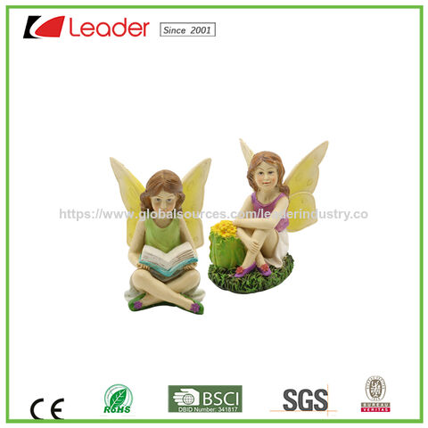 Table de jardin de fées et deux chaises en résine aspect bois, Kit de maison de poupée miniature pour jardin de fées