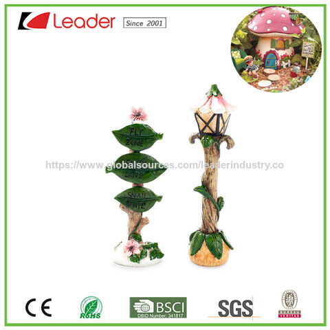 Feuilles de jardin de fées miniatures en polyrésine avec figurines de coléoptères pour décoration de maison de poupée en gros