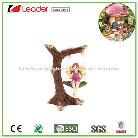 Feuilles de jardin de fées miniatures en polyrésine avec figurines de coléoptères pour décoration de maison de poupée en gros