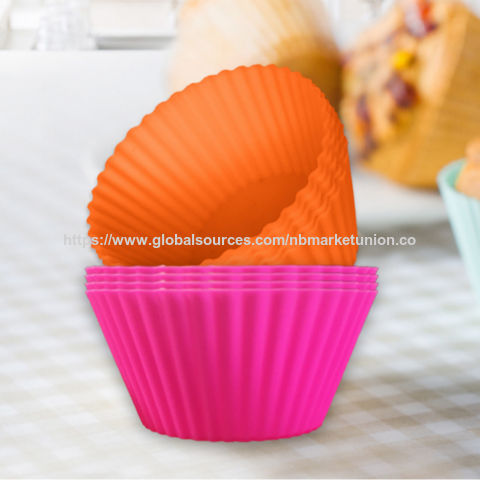 Moldes de silicona para magdalenas y cupcakes sin BPA, moldes redondos de papel para hornear magdalenas