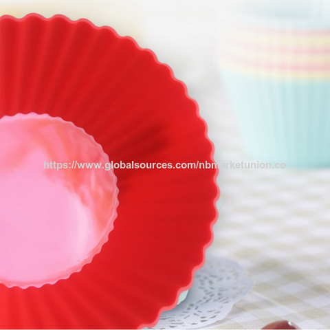 Moldes de silicona para magdalenas y cupcakes sin BPA, moldes redondos de papel para hornear magdalenas