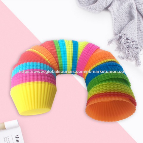 Moldes de silicona para magdalenas y cupcakes sin BPA, moldes redondos de papel para hornear magdalenas