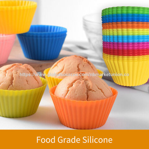 Moldes de silicona para magdalenas y cupcakes sin BPA, moldes redondos de papel para hornear magdalenas