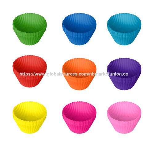 Moldes de silicona para magdalenas y cupcakes sin BPA, moldes redondos de papel para hornear magdalenas