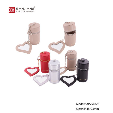 Espejo de Bolsillo de Cuero para Regalo Pequeño, Espejo de Mano Compacto y Portátil con Estuche de Cuero PU/Cuero Auténtico