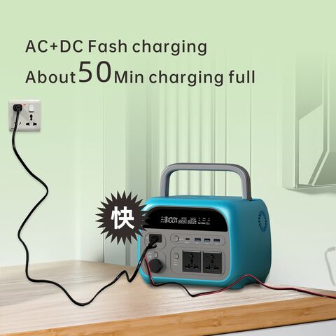 Estação de Energia Portátil 500W para Camping, Casa, Backup de Emergência, Armazenamento de Energia, À Prova D'Água, Alça, Display LED, Power Banks 300W