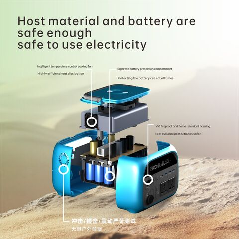 Estação de Energia Portátil 500W para Camping, Casa, Backup de Emergência, Armazenamento de Energia, À Prova D'Água, Alça, Display LED, Power Banks 300W