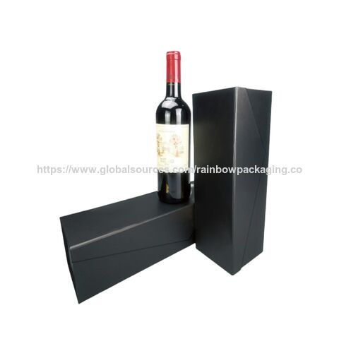 Boîte à Vin Rouge Créative avec Couvercle Latéral Magnétique, Éponge, Pelliculage Mat, Boîte Cadeau en Carton Écologique pour Vins