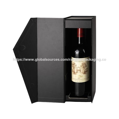 Boîte à Vin Rouge Créative avec Couvercle Latéral Magnétique, Éponge, Pelliculage Mat, Boîte Cadeau en Carton Écologique pour Vins