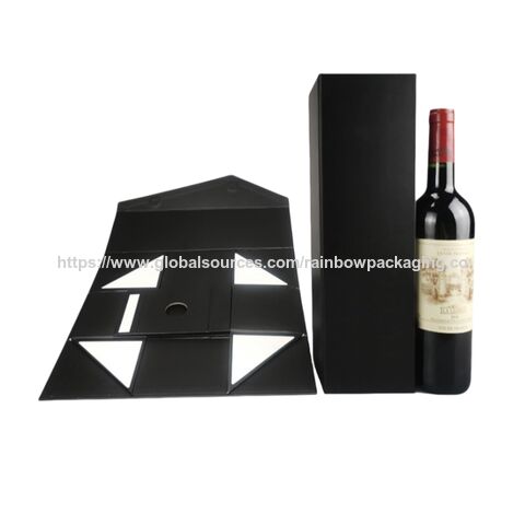 Boîte à Vin Rouge Créative avec Couvercle Latéral Magnétique, Éponge, Pelliculage Mat, Boîte Cadeau en Carton Écologique pour Vins